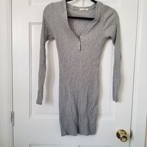 Grey Mini button front dress